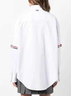 Thom Browne button-collar grosgrain armband shirt