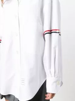 Thom Browne button-collar grosgrain armband shirt