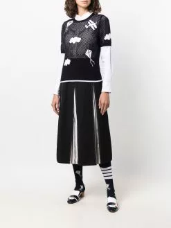 Thom Browne Sky Icons mesh T-shirt