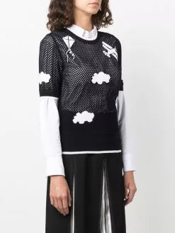 Thom Browne Sky Icons mesh T-shirt