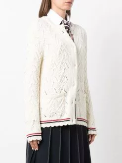 Thom Browne pointelle-knit cardigan