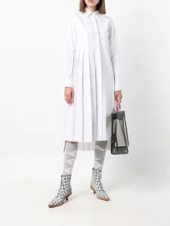 Thom Browne long-sleeve pleated shirtdress