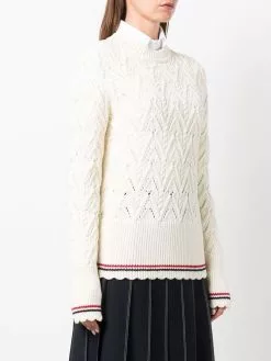 Thom Browne pointelle-knit merino jumper