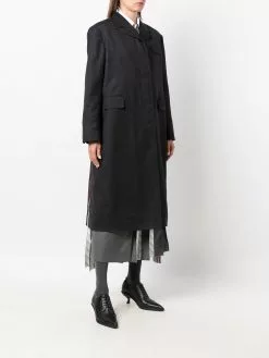 Thom Browne Mid length Chesterfield coat single breasted coats of women 7 Thom Browne mid-length Chesterfield coat