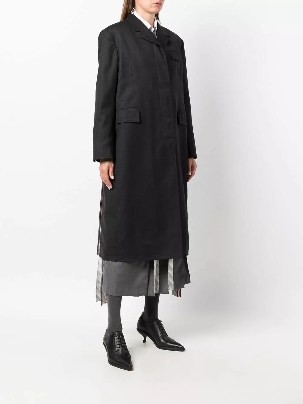 Thom Browne Mid length Chesterfield coat single breasted coats of women 3 Thom Browne mid-length Chesterfield coat
