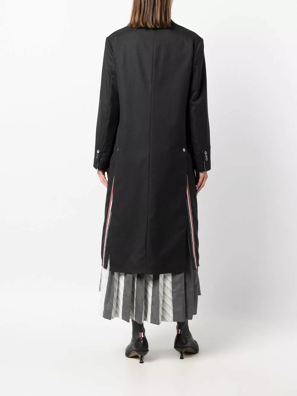 Thom Browne Mid length Chesterfield coat single breasted coats of women 4 Thom Browne mid-length Chesterfield coat