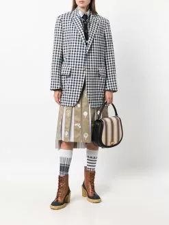 Thom Browne Sky Icons-embroidered pleated skirt