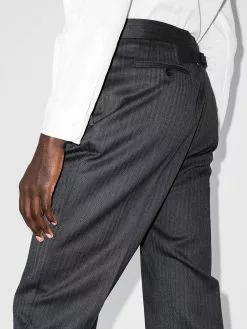 Thom Browne herringbone single-breasted wool suit