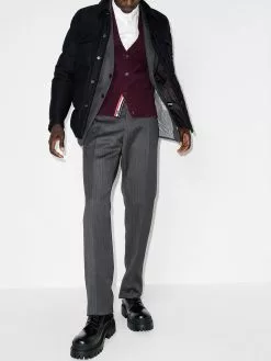 Thom Browne herringbone single-breasted wool suit
