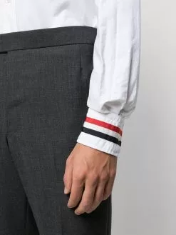 Thom Browne grosgrain-trim long-sleeve shirt
