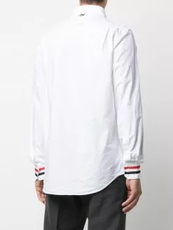 Thom Browne grosgrain-trim long-sleeve shirt