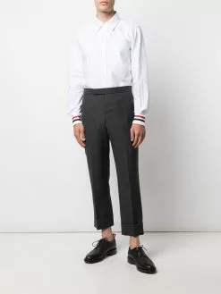 Thom Browne grosgrain-trim long-sleeve shirt