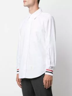 Thom Browne grosgrain-trim long-sleeve shirt
