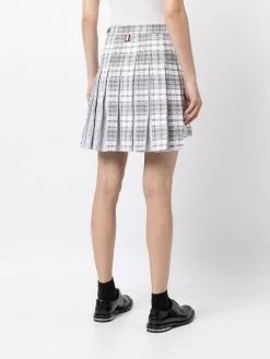 Thom Browne tartan-check tweed mini skirt