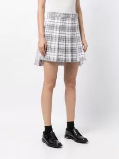 Thom Browne tartan-check tweed mini skirt