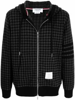 Thom Browne 4-Bar houndstooth hoodie