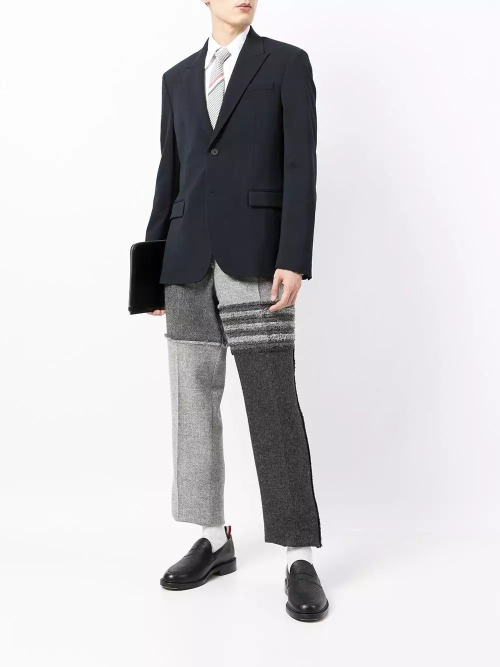 Thom Browne 4 Bar stripe cropped trousers cropped pants of men 2 Thom Browne 4-Bar stripe cropped trousers