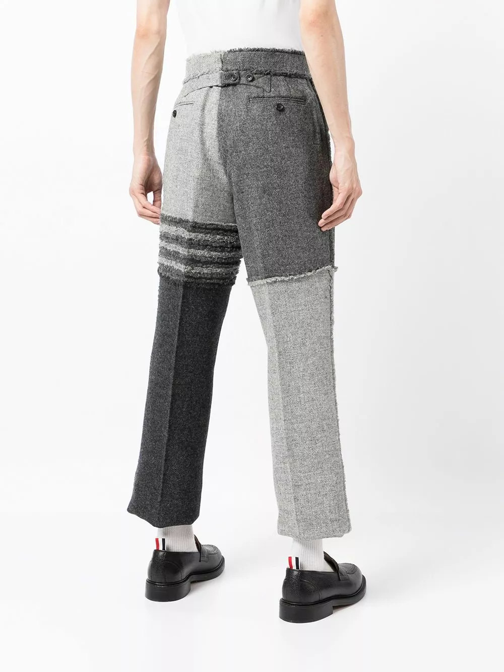 Thom Browne 4 Bar stripe cropped trousers cropped pants of men 4 Thom Browne 4-Bar stripe cropped trousers