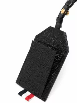 Thom Browne logo lettering leather travel hangtag