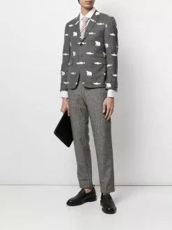 Thom Browne animal-print wool blazer