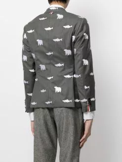 Thom Browne animal-print wool blazer