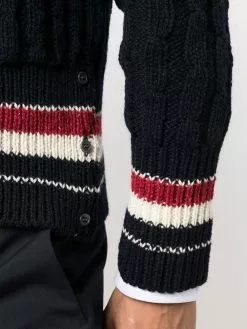 Thom Browne cable-knit wool-mohair cardigan