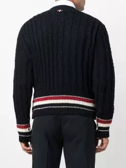 Thom Browne cable-knit wool-mohair cardigan