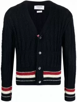 Thom Browne cable-knit wool-mohair cardigan