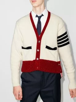 Thom Browne 4-Bar tweed cardigan