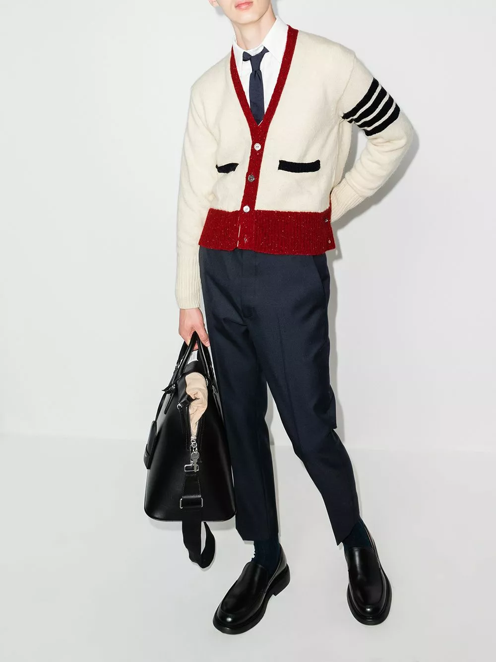 Thom Browne 4 Bar tweed cardigan cardigans of men 5 Thom Browne 4-Bar tweed cardigan