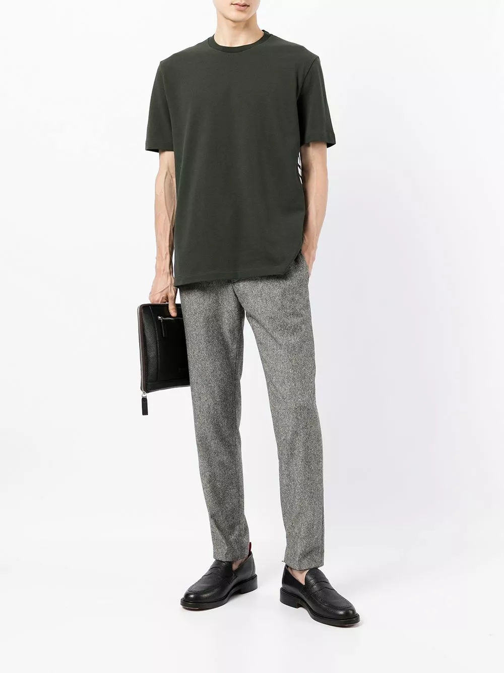 Thom Browne Round neck short sleeve T shirt t-shirts of men 2 Thom Browne round-neck short-sleeve T-shirt