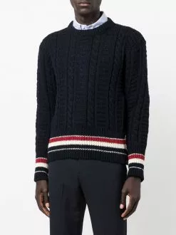 Thom Browne cable-knit long-sleeve jumper