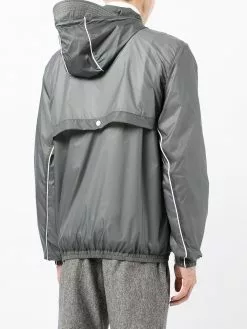 Thom Browne logo-patch zip-up hoodie