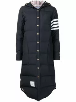 Thom Browne 4-Bar stripe padded coat