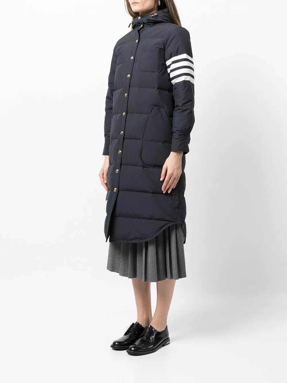 Thom Browne 4 Bar stripe padded coat down jackets of women 3 Thom Browne 4-Bar stripe padded coat