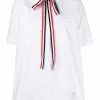 Thom Browne RWB pussybow-collar blouse
