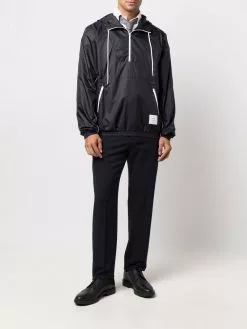 Thom Browne logo patch hooded jacket