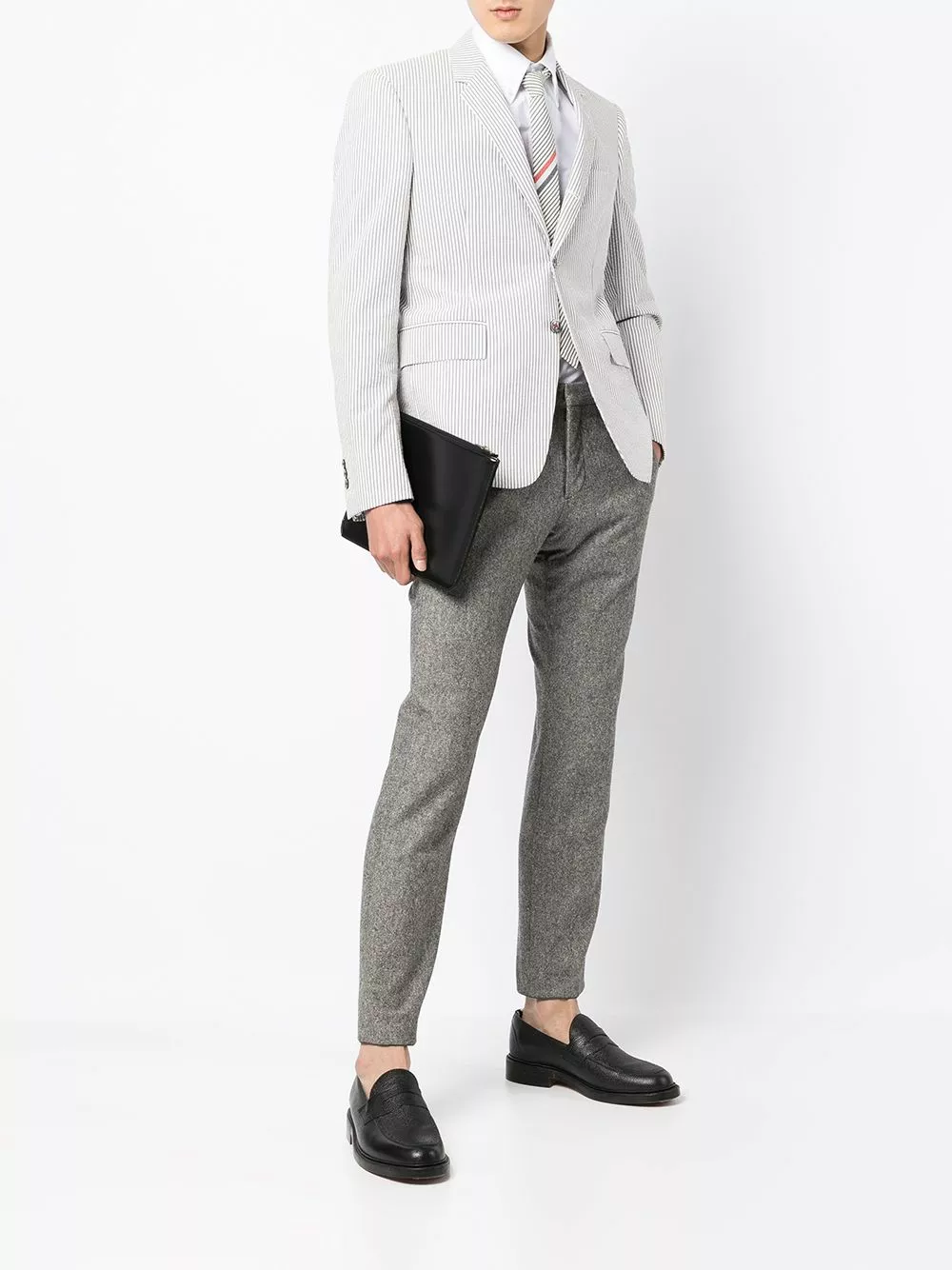 Thom Browne Pinstripe single breasted blazer blazers of men 2 Thom Browne pinstripe single-breasted blazer