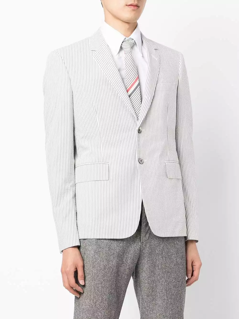 Thom Browne Pinstripe single breasted blazer blazers of men 3 Thom Browne pinstripe single-breasted blazer