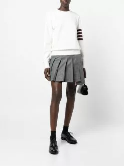 Thom Browne box-pleat mélange miniskirt