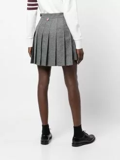 Thom Browne box-pleat mélange miniskirt