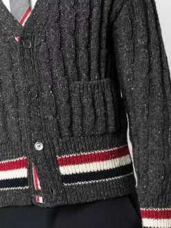 Thom Browne RWB stripe cable-knit cardigan