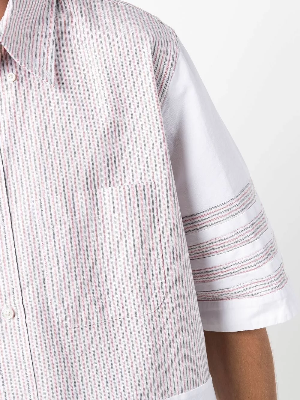 Thom Browne Panelled four bar shirt shirts of men 5 Thom Browne panelled four-bar shirt