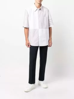 Thom Browne panelled four-bar shirt