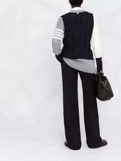 Thom Browne 4-bar stripe colour block knitted jumper