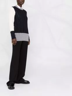 Thom Browne 4-bar stripe colour block knitted jumper