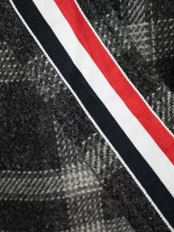 Thom Browne check pattern doubled breasted belted coat