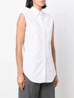 Thom Browne sleeveless pointed collar shirt