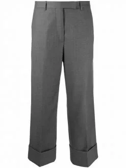 Thom Browne cuffed-hem cropped trousers