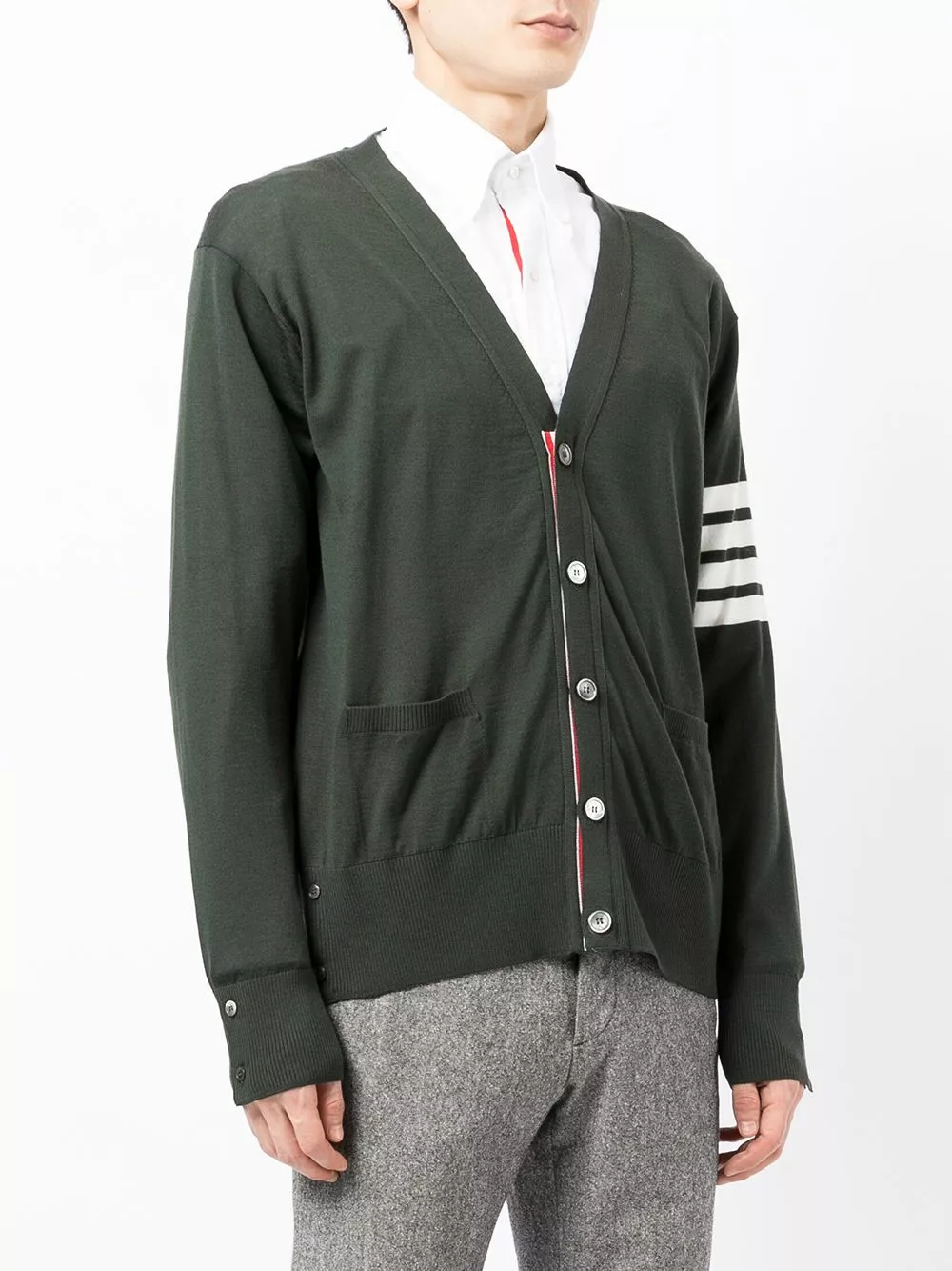 Thom Browne Intarsia knit 4 Bar stripe cardigan cardigans of men 3 Thom Browne intarsia-knit 4-Bar stripe cardigan